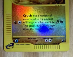 Onix 98/147 Aquapolis Reverse Holo Common English NM/M Vintage 2003 Pokemon TCG - Image 3