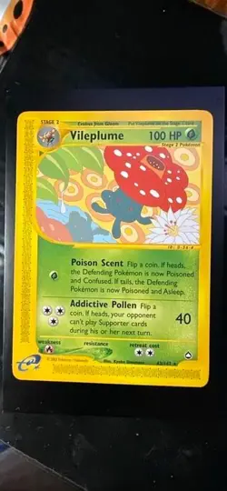 Pokemon TCG Aquapolis Vileplume 43/147 Rare NM 2002 WotC Vintage Classic Card - Image 1