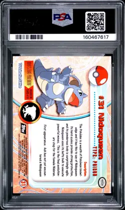 1999 Topps Pokemon Nidoqueen Foil #31 TV Series 1 Blue Logo PSA 8 **New Cert** - Image 2
