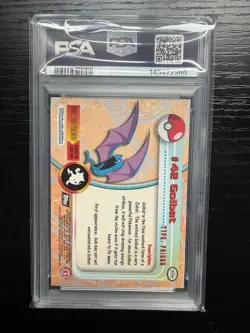 1999 Topps Pokemon TV #42 Golbat Rainbow Foil Black Logo PSA 10 GEM - Image 2