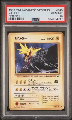 PSA 10 1998 Pokemon TCG Japanese Vending Series II Zapdos #145 - Image 1