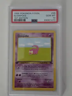 Pokemon Slowpoke Fossil 1st Edition #55 PSA 10 Gem Mint LOW POP RARE! - Image 1