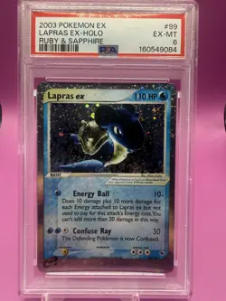 Pokemon TCG Lapras EX Holo Ultra Rare Card Ruby & Sapphire 99/109 PSA 6 - Image 1