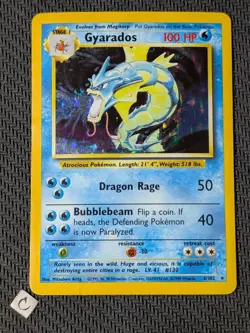 Gyarados 6/102 - Base Set Unlimited Holo Rare Pokemon TCG DMG - Image 1