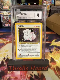 Pokemon TCG Base Set 2 Clefairy Holo Card #6/130 Vintage WOTC 2000 Cgc 9 - Image 1