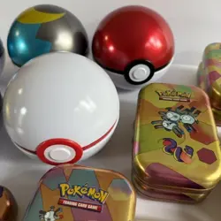 Lot of 19 EMPTY Pokemon TCG Ball Tins and Mini Tins Unova BBolt Scarlet & Violet - Image 3