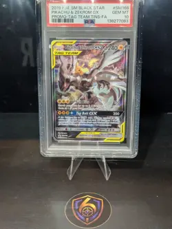 PSA 10 Pikachu & Zekrom GX SM168 Black Star Promo Full Art Pokemon Card GEM MT - Image 1