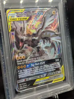PSA 10 Pikachu & Zekrom GX SM168 Black Star Promo Full Art Pokemon Card GEM MT - Image 3