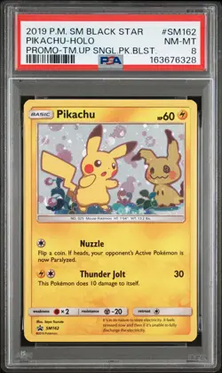 2019 POKEMON SM BLACK STAR PROMO TEAM UP SINGLE PACK BLISTERS PIKACHU-HOLO PSA 8 - Image 1