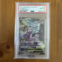 Full-Art Mew V Pokemon 2021 s8 Fusion Arts SR SA Japanese 106/100 PSA 10 - Image 1
