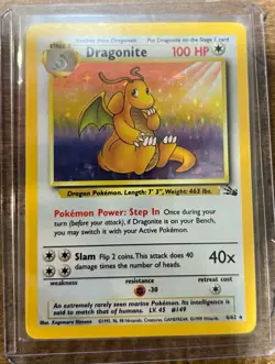 Wizards of the Coast Pokemon TCG Dragonite 4/62 Fossil Holo Rare 100 HP 1999 EN - Image 1