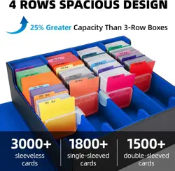 AFIING Trading Card Storage Box, MTG Deck Box with 48 Dividers & Supporters, Com - Image 3