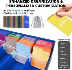 AFIING Trading Card Storage Box, MTG Deck Box with 48 Dividers & Supporters, Com - Image 4