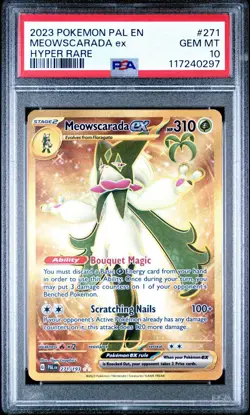 2023 Pokemon Paldea Evolved Meowscarada ex Hyper Rare Card PSA 10 Gem Mint - Image 1