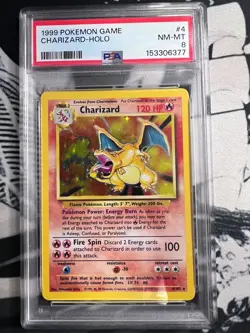 CHARIZARD HOLO 4/102 1999 BASE SET UNLIMITED POKEMON PSA 8 NEAR MINT - Image 2