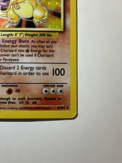 Charizard 4/102 Holo Rare Base Set Unlimited MP 1999 WOTC Vintage Pokemon TCG - Image 4