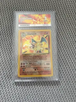 Pokemon Charizard Base Set 4/102 Holo 1999 Card Ace 3 Graded slab - Image 1