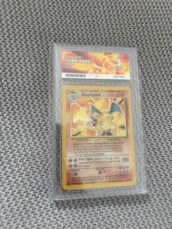 Pokemon Charizard Base Set 4/102 Holo 1999 Card Ace 3 Graded slab - Image 2