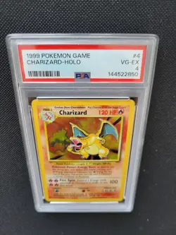 CHARIZARD 1999 POKEMON BASE SET UNLIMITED #4 4/102 HOLO PSA 4 - Image 5