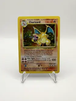 1999 Pokemon Base Set Unlimited Charizard Holo 4/102 MP/HP Vintage 🔥 - Image 1