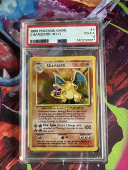 1999 Pokemon Base Set Charizard Holo Rare Card 4/102 PSA 4 - Image 1