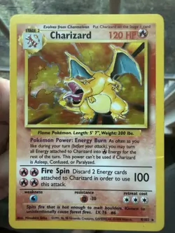 1999 Pokemon Base Set Charizard Holo #4/102 – Unlimited - Image 1