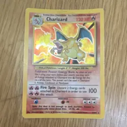 Pokemon TCG Base Set Charizard Holo Rare 4/102 1999 English 120 LP - Image 1
