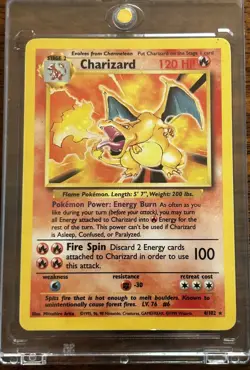 1999 Pokemon Base Set Charizard 4/102 Holo Rare WOTC Unlimited Vintage Played - Image 1