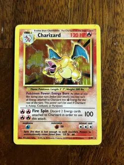 1999 Pokemon Base Set Charizard 4/102 Holo Rare WOTC Unlimited Vintage Played - Image 2