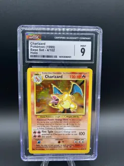 Charizard Pokemon TCG Base Set Holo Rare CGC 9 4/102 English 1999 - Image 4