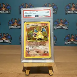 1999 Pokemon TCG Charizard Base Set Holo Unlimited Rare Card 4/102 PSA4 - Image 1