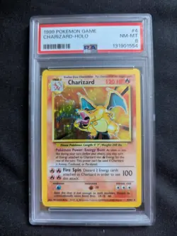 Pokemon 1999 Base Set Charizard Holo Rare Card #4/102 PSA 8 NM-MT - Image 1