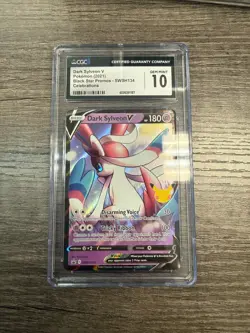 CGC 10 Dark Sylveon V SWSH134 Celebrations Black Star Promo Pokemon Card 2021 - Image 1