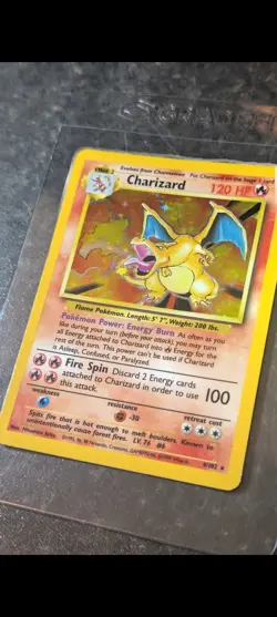 Pokemon Charizard Card 4/102 WOTC 1999 Rare Holo Base Set ACE 4 Graded Not PSA - Image 4