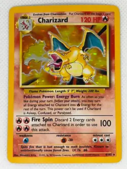 Vintage 1999 Pokemon Charizard Base Set Holo Rare Card 4/102 - AMAZING CONDITION - Image 3