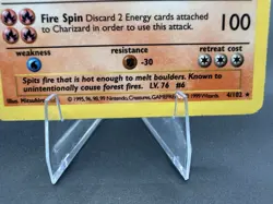 1999 Pokemon Base Set Shadowless Charizard Holo #4/102 (No Creases Or Folds) - Image 5