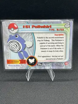 1999 TOPPS Pokemon Card TV Animation Edition Holo #61 Poliwhirl Black Label - Image 2