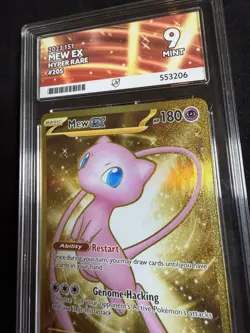 Pokemon TCG Mew EX 205/165 Scarlet & Violet 151 Gold Holo Card Graded Ace 9 - Image 2