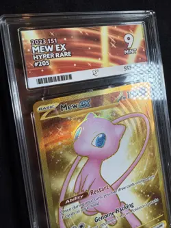Pokemon TCG Mew EX 205/165 Scarlet & Violet 151 Gold Holo Card Graded Ace 9 - Image 5