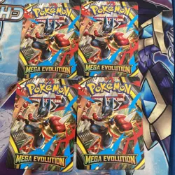 Mega Lucario Trainer Tip Card - Mega Evolution - Pokemon TCG - set of 4 - Image 1