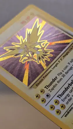Pokemon TCG Zapdos Base Set Holo Card 16/102 Unlimited Rare MP - Image 3