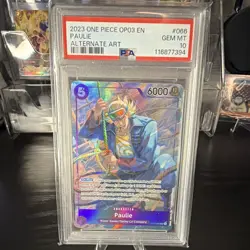 One Piece CCG - Paulie OP03-066 Pillars of Strength Alt Art Foil EN PSA 10 - Image 1