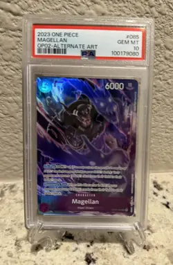 2023 One Piece Op02-Paramount War #085 Magellan Alternate Art SR PSA 10 - Image 1