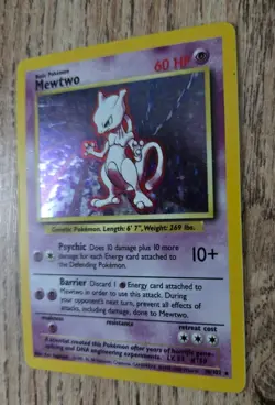 Pokemon TCG Mewtwo Holo Card 010/102 Base Set. WOTC 1999-2000 Near Mint - Image 2