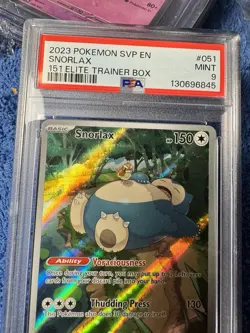 Snorlax 051/165 151 Elite Trainer Box Svp En-sv Black Star Promo Pokemon PSA 9 - Image 3