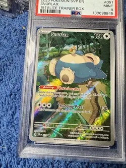 Snorlax 051/165 151 Elite Trainer Box Svp En-sv Black Star Promo Pokemon PSA 9 - Image 5