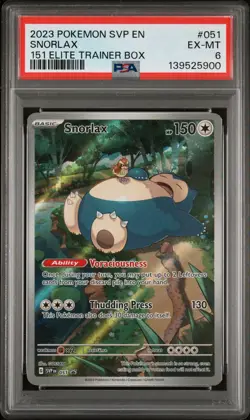 Snorlax 051 151 Elite Trainer Box Sv Black Star Promo Pokemon PSA 6 - Image 1