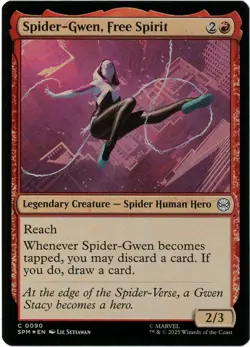 Spider-Gwen, Free Spirit (Foil) - 0090 - Marvel's Spider-Man MTG SHIPS NOW NM/M - Image 1