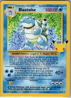 Blastoise 2/102 Holo Celebrations: Classic Collection - Pokemon Card - NM - Image 1