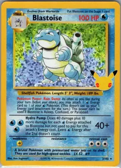 Blastoise 2/102 Celebrations: Classic Collection - Pokemon Card - NM - Image 1